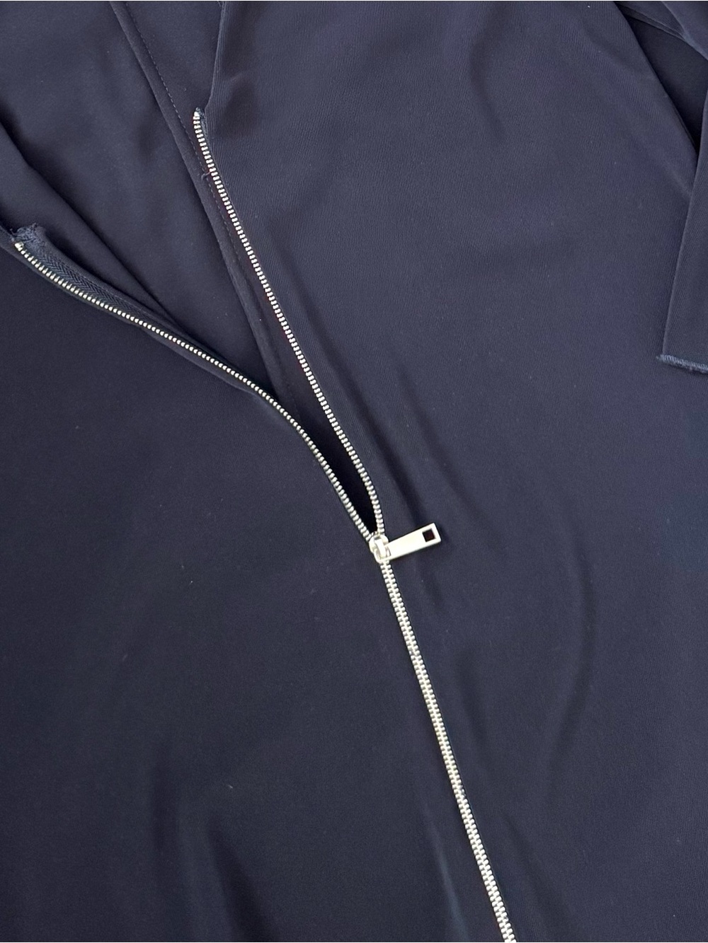 ZARA Navy Zip-Front Long Sleeve Women's Dress - Picture 3 of 4